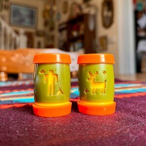 Vintage 70s St. Labre Indian School Ashland, MT Salt and Pepper Shakers